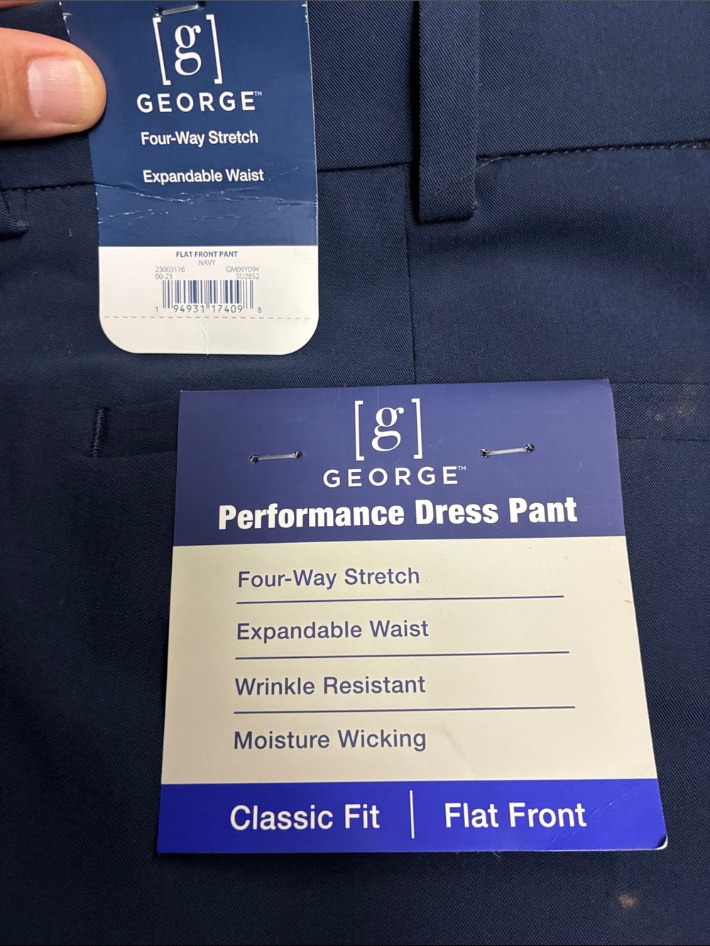 George Performance Dress Pants - Navy Blue Size 32x32